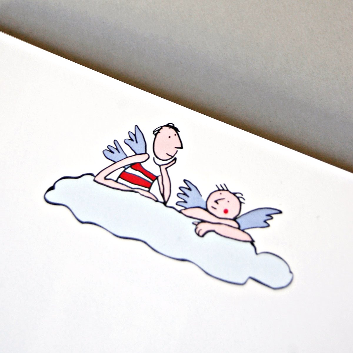 two angels on a cloud, Christmas Stationery Paper