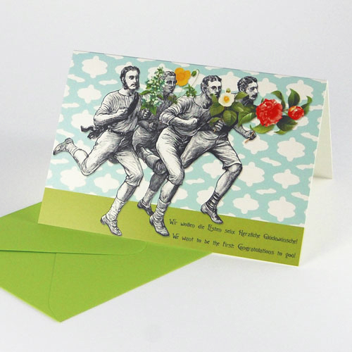 witzige Glückwunschkarten mit hellgrünen Kuverts