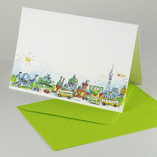 Berlin, greeting cards with green envelopes