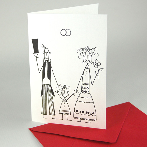 Wedding with a Child, wedding cards with colorful envelopes