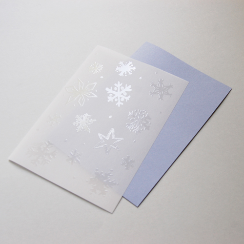 transparent Christmas Cards with lilac paper
