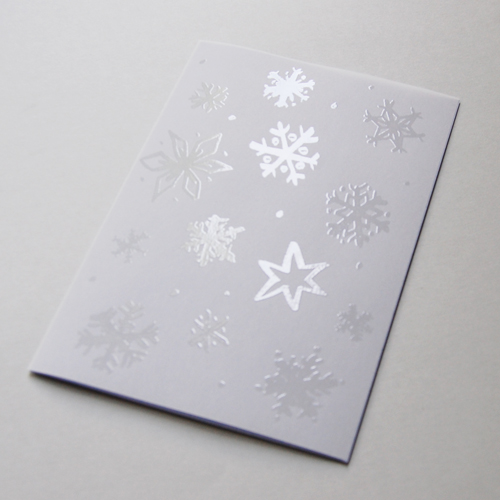 transparent Christmas Cards with relief-lacquer: Snowflakes