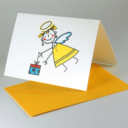 Angel with a Gift, Christmas Cards with envelopes
