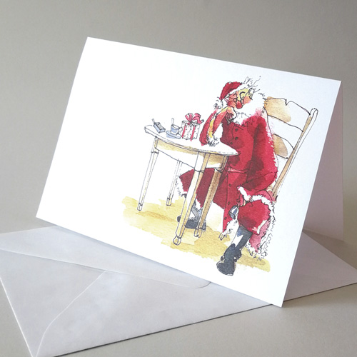 Christmas Cards: Santa taking a rest
