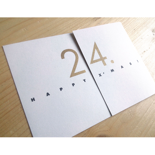 season´s greetings: 24 > 2022, great design printed on recycled cardboard
