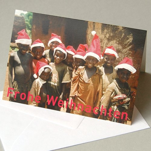 charity christmas cards, folding cards with white envelope