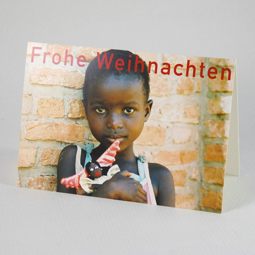 girl with an helping angel, charity christmas cards for burundikids