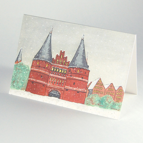 Holsten Gate Lübeck, german christmas cards